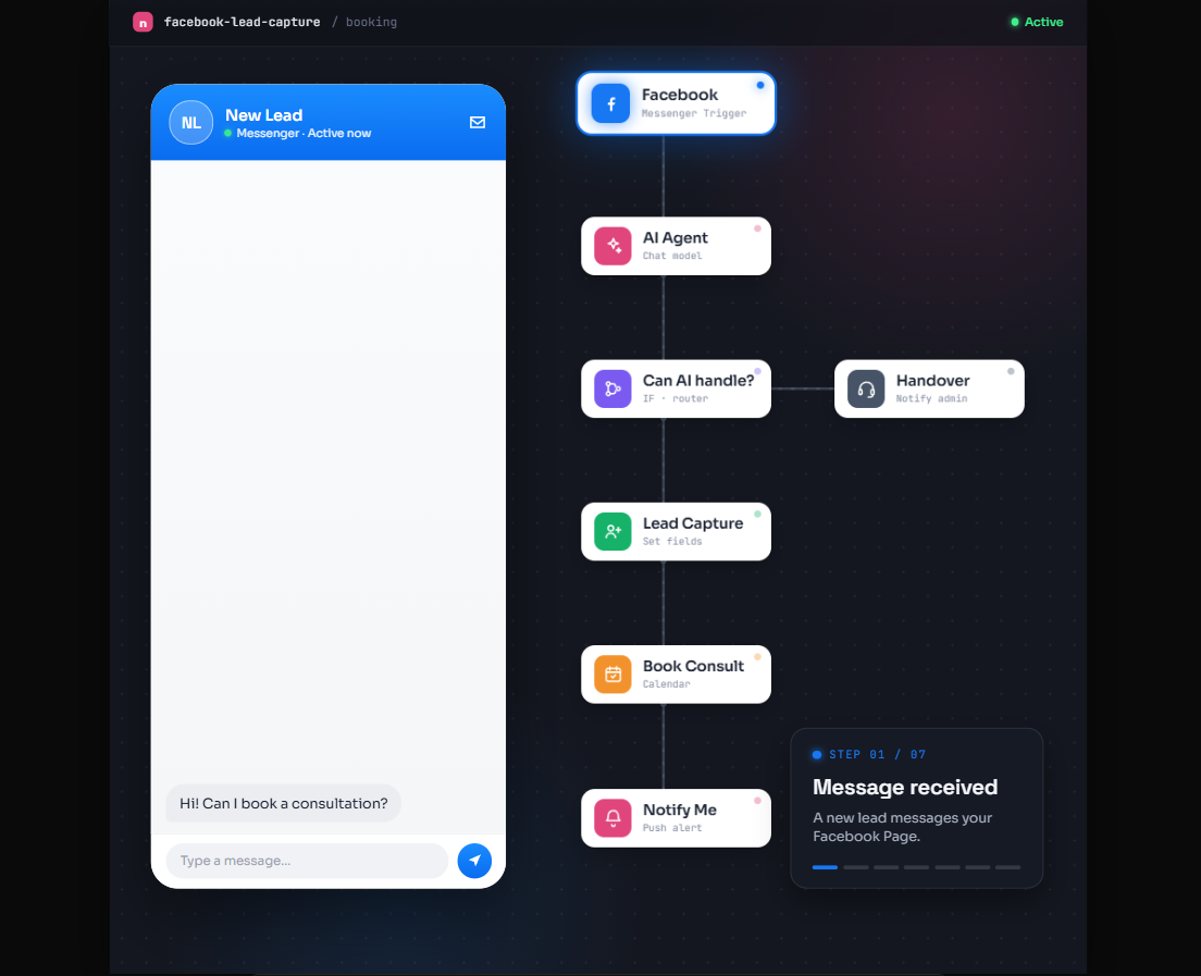 Facebook Lead Bot — screenshot