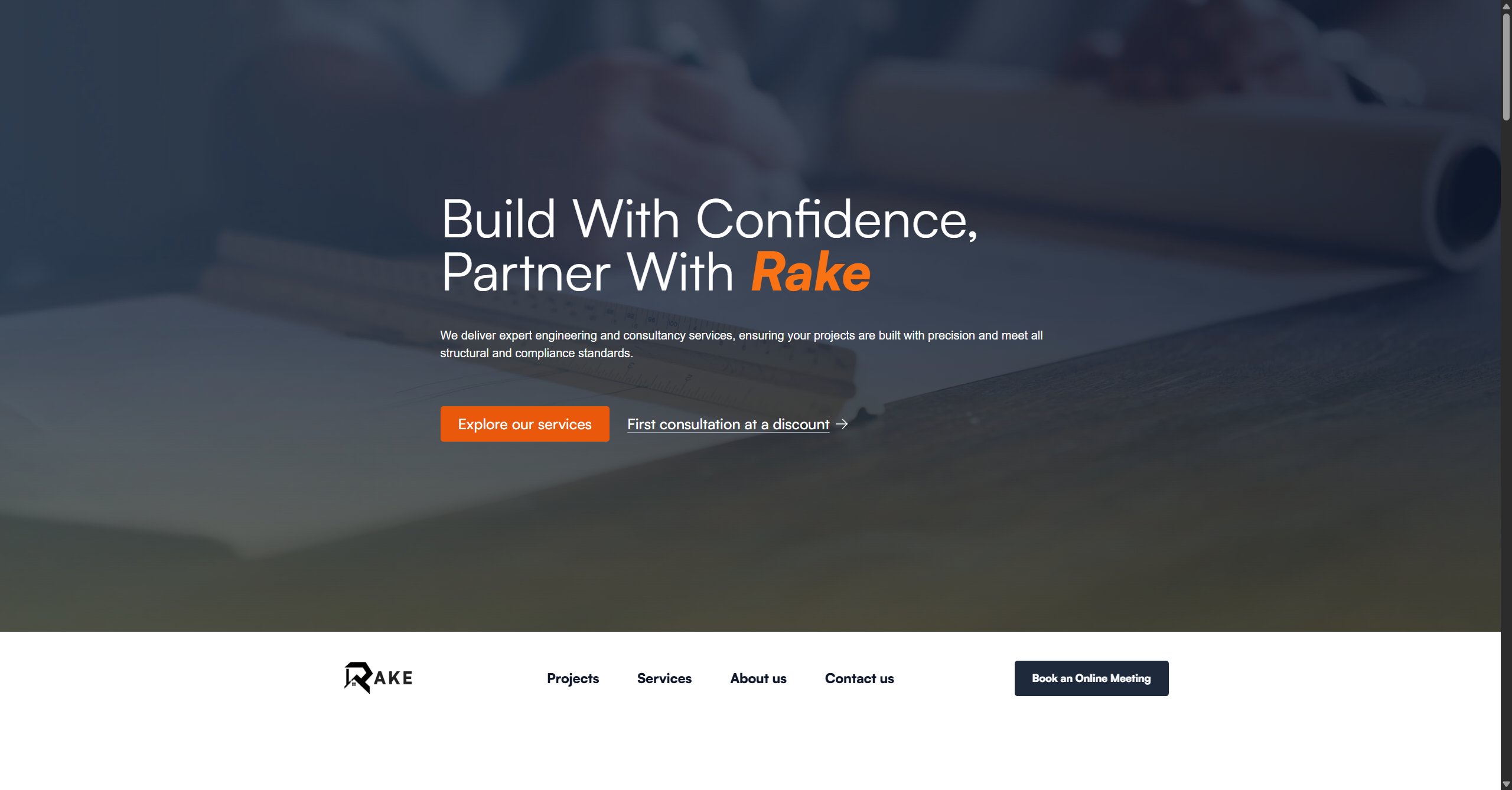 Rake Engineering Consultancy Website — screenshot